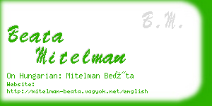 beata mitelman business card